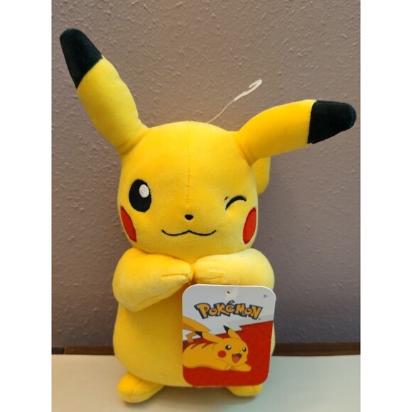 Pokemon Pikachu 9 inch Soft Plush - Pikachu Winking - Picture 1 of 7